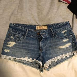 Hollister Jean Shorts with Lace Bottom